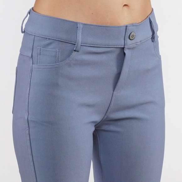 Jean Look Jeggings Shorts Pull Up Pants - Picture 3 of 5